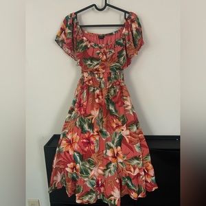 FOREVER 21 Off the shoulder colorful midi sun dress/ Size small
